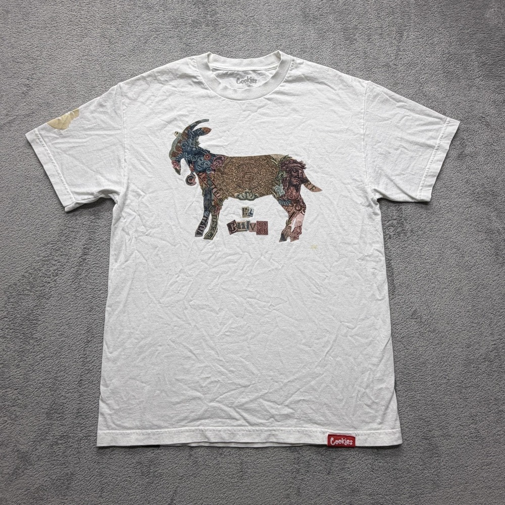 Cookies T Shirt Mens Large White Goat Short Sleeve Crew‎